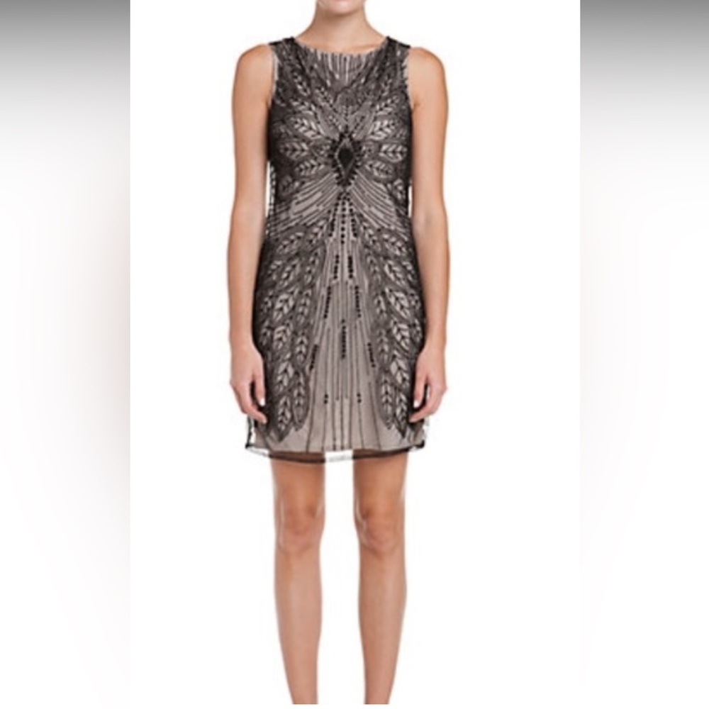 Susana Monaco Black and Nude Mini Dress